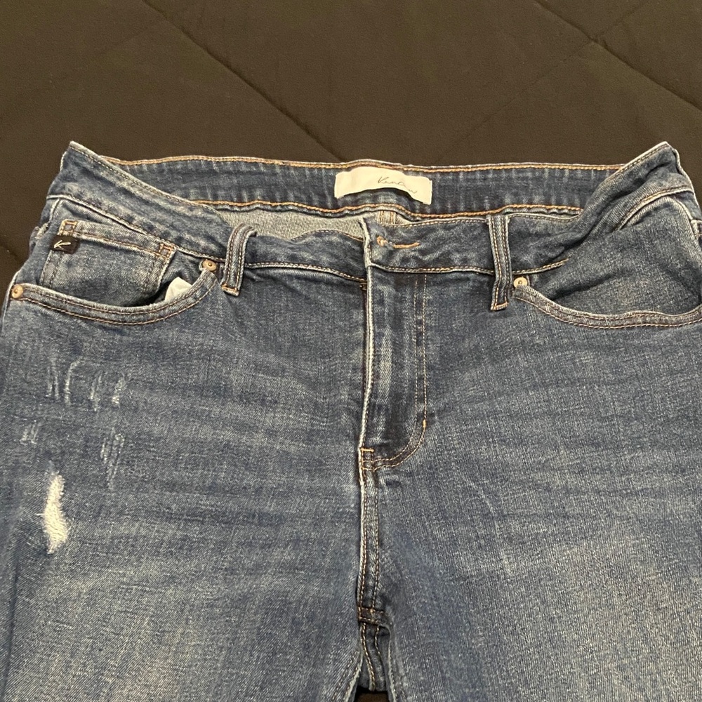KanCan Women's Straight Leg Blue Jeans